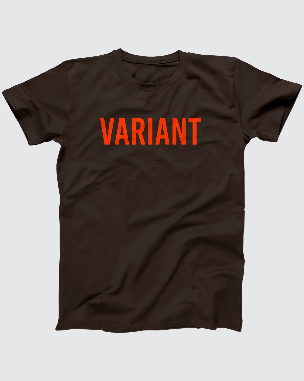 Variant t-shirt in Brown, flat lay on grey