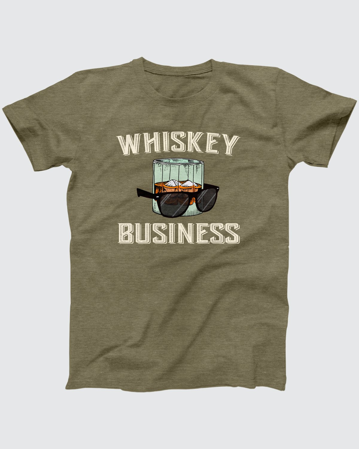 Whiskey Business T-Shirt, flat lay on grey