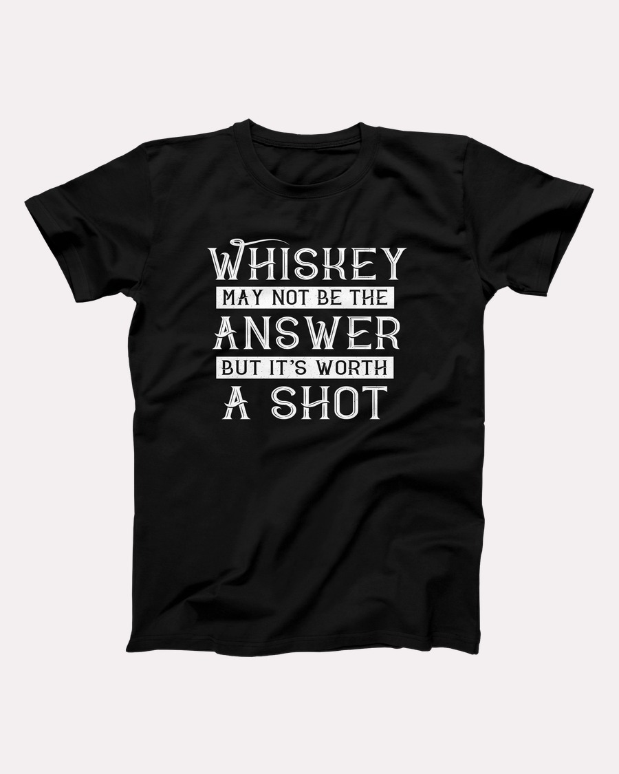 Worth A Shot T-Shirt, flat lay, Black