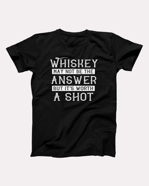 Worth A Shot T-Shirt, flat lay, Black