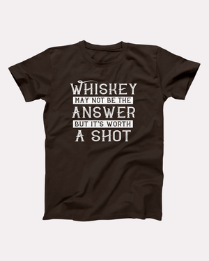 Worth A Shot T-Shirt, flat lay, Brown