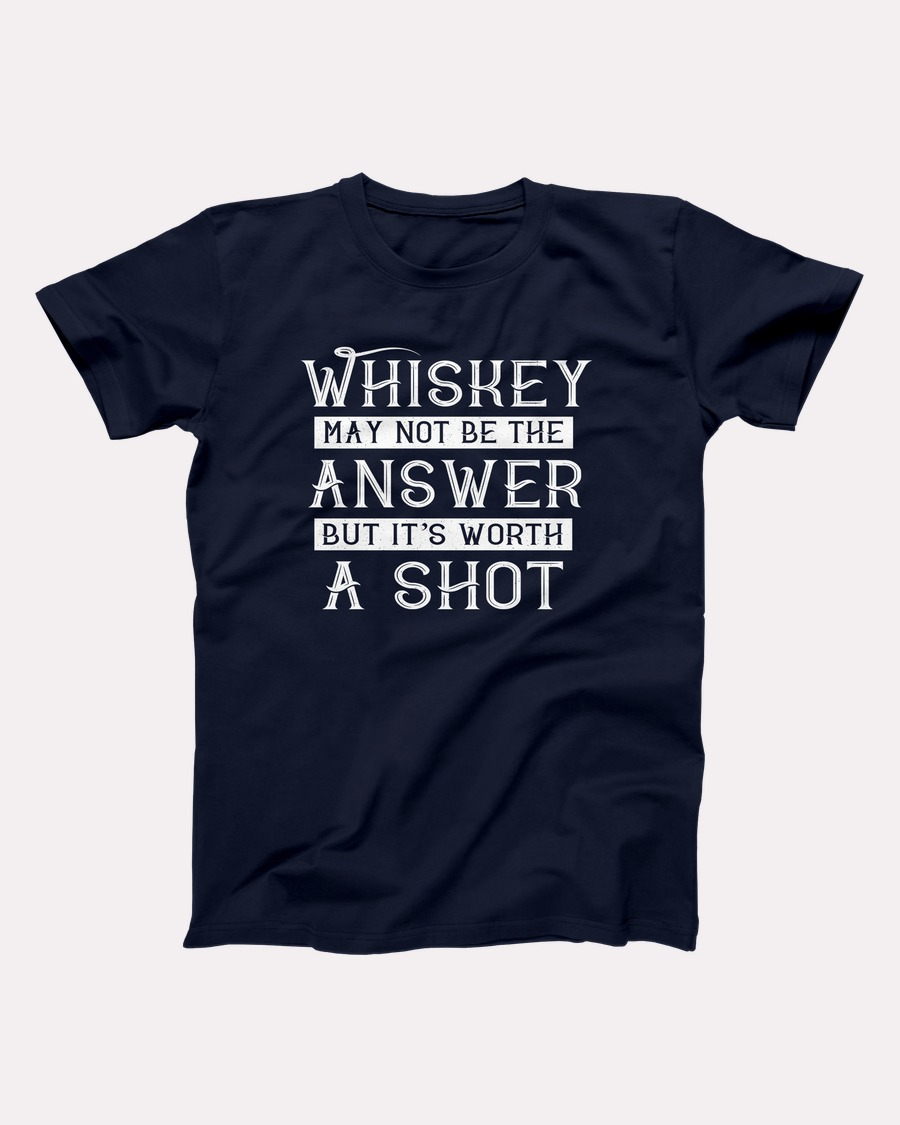 Worth A Shot T-Shirt, flat lay, Navy