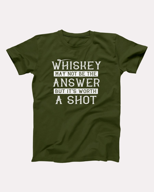 Worth A Shot T-Shirt, flat lay, Olive