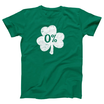 0% Irish Adult Unisex T-Shirt - Twisted Gorilla