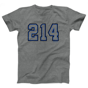 214 Area Code Adult Unisex T-Shirt - Twisted Gorilla