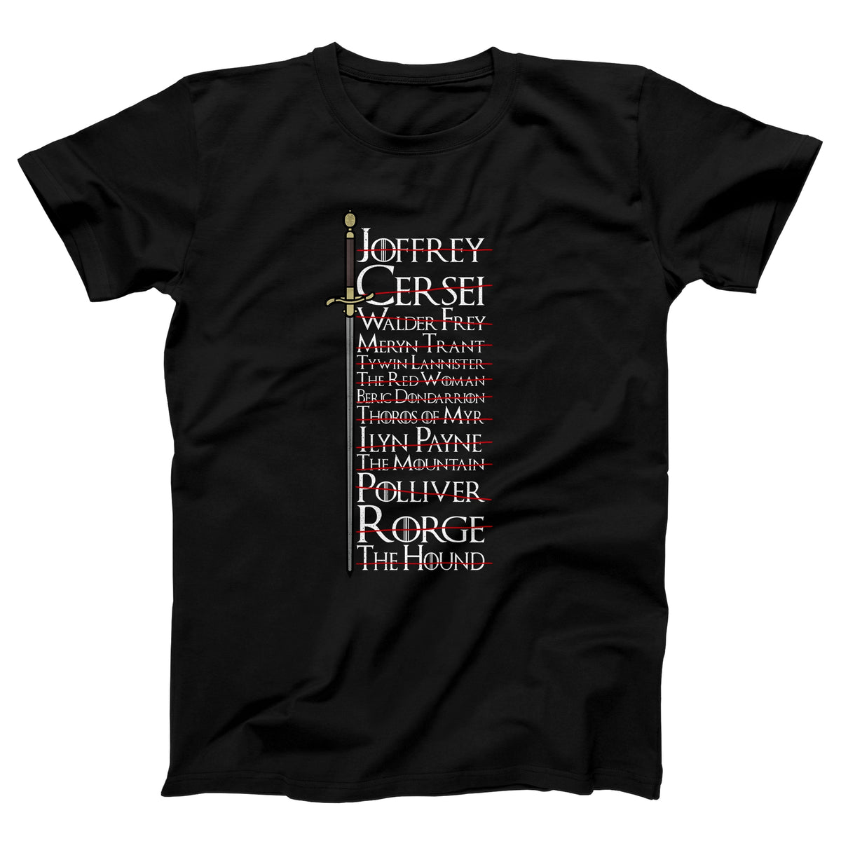 Arya's Kill List Adult Unisex T-Shirt Twisted Gorilla