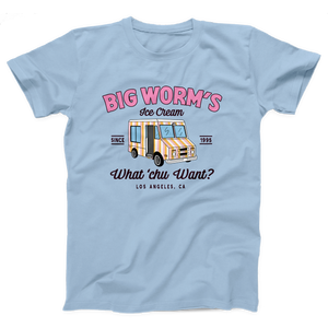 Big Worm's Ice Cream Adult Unisex T-Shirt Twisted Gorilla