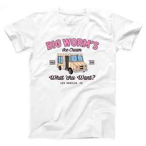 Big Worm's Ice Cream Adult Unisex T-Shirt Twisted Gorilla