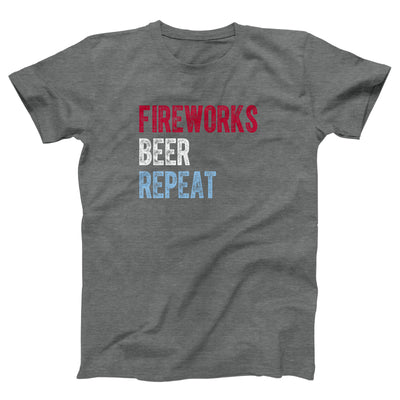 Fireworks Beer Repeat Adult Unisex T-Shirt - Twisted Gorilla