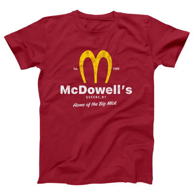 McDowell's Adult Unisex T-Shirt  Funny and Sarcastic T-Shirts