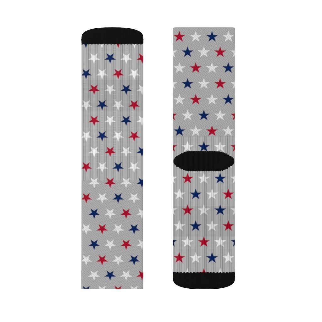 Patriotic Stars Adult Crew Socks - Twisted Gorilla