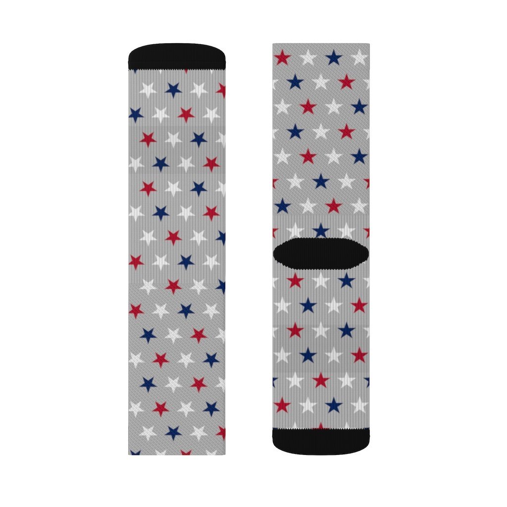 Patriotic Stars Adult Crew Socks - Twisted Gorilla
