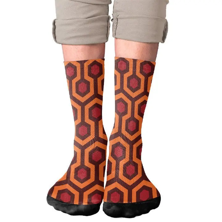 The Overlook Hotel Carpet Adult Crew Socks - Twisted Gorilla